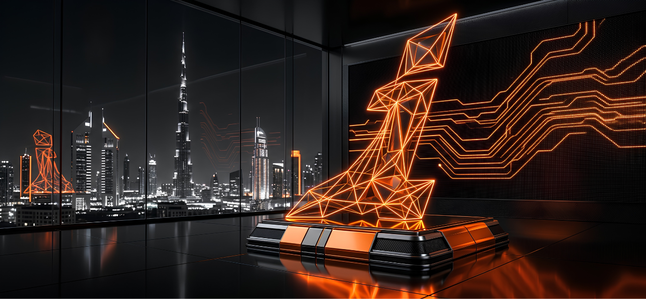 Ein Rock personal branding Dubai — glowing orange brand crystal sculpture in luxury room overlooking Dubai skyline at dusk — how to build a personal brand in Dubai that gets clients by Fiona Rock — premium personal brand consultancy UAE Ein Rock personal branding Dubai — glowing orange brand crystal sculpture in luxury room overlooking Dubai skyline at dusk — how to build a personal brand in Dubai that gets clients by Fiona Rock — premium personal brand consultancy UAE